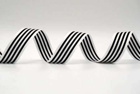 White and Black Stripes Grosgrain with Classic Lines Ribbon_K1748-001